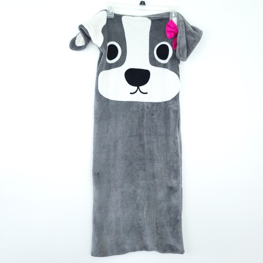 Dog Kids Sleeping Bag Sack Soft Fleece Boys Girls Dog with Pink Bow Home Item